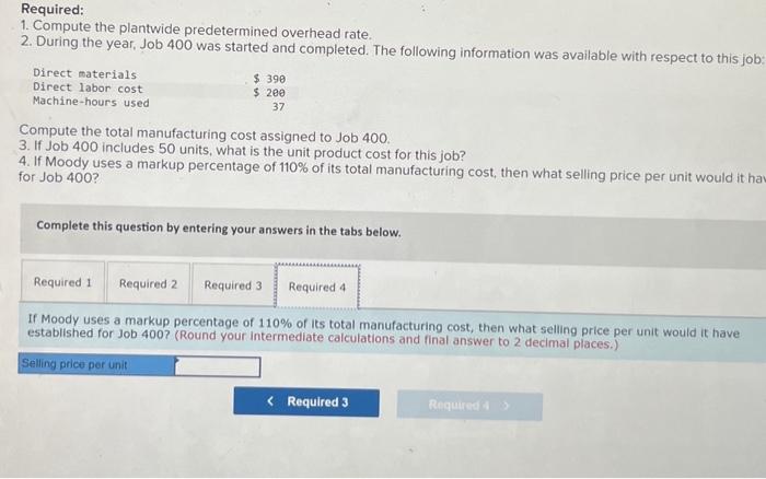 Solved Exercise 2-3 (Algo) Computing Total Job Costs And | Chegg.com