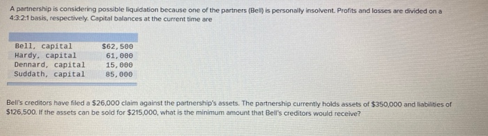 Solved A partnership is considering possible liquidation