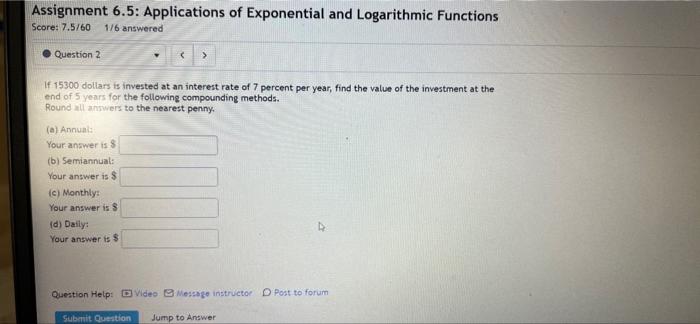 homework 3.5 applications of exponential answer key