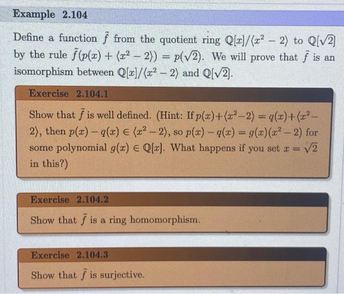 Solved Define a function f from the quotient ring