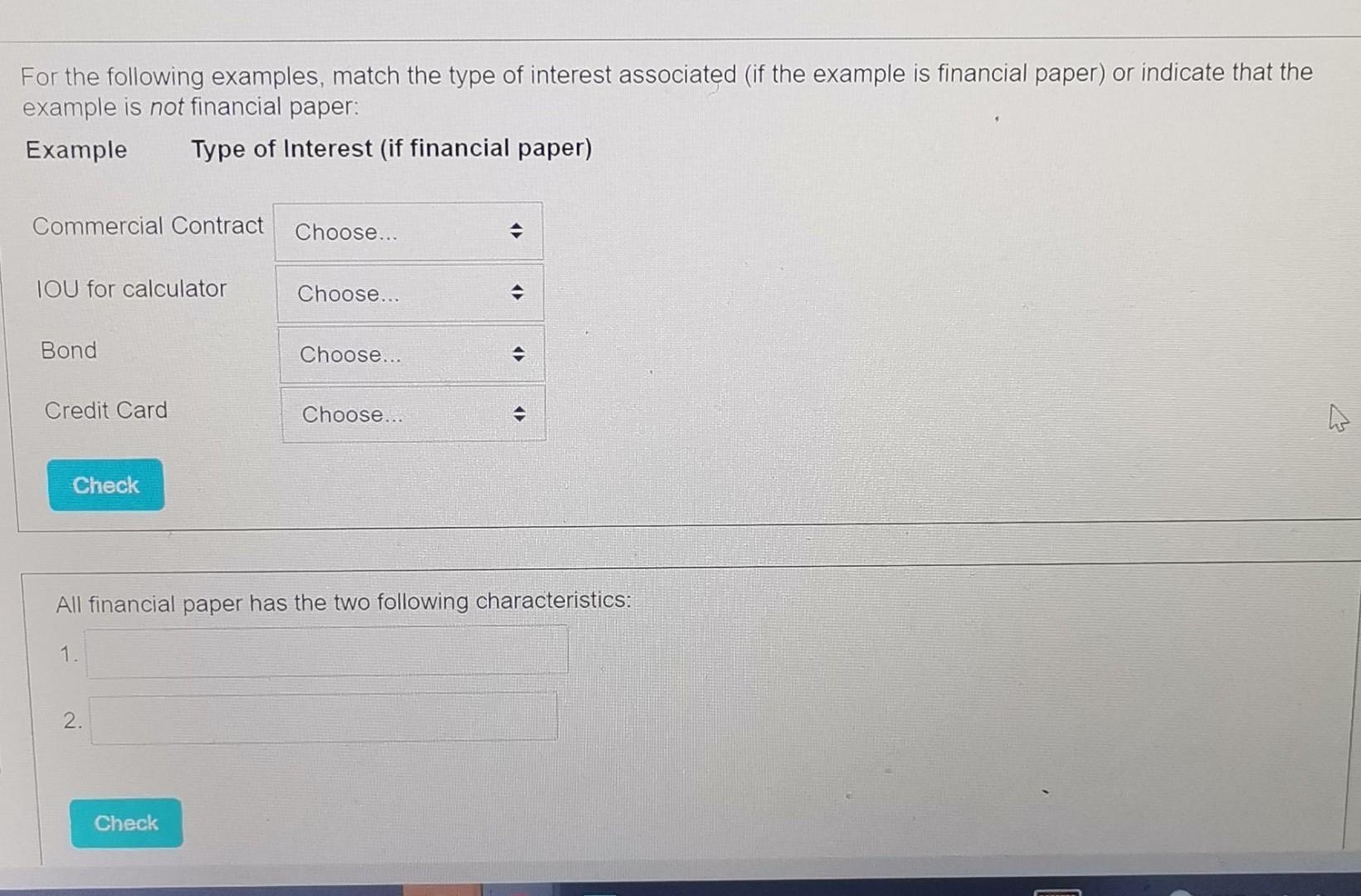 Solved For The Following Examples, Match The Type Of | Chegg.com