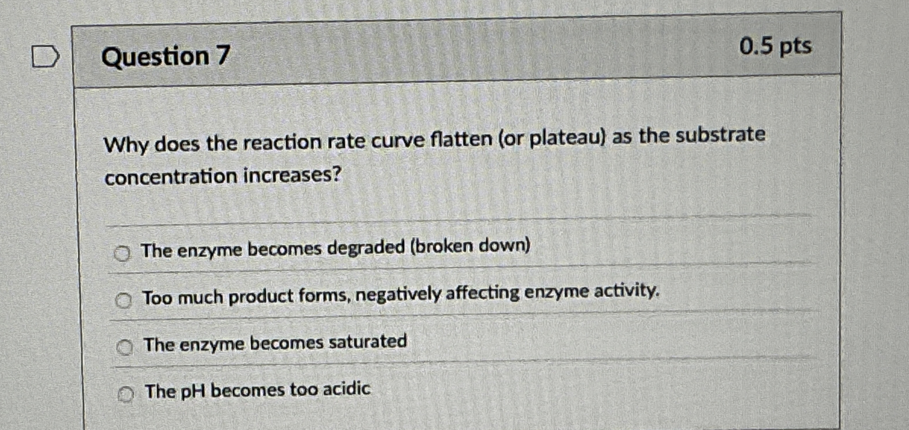 Solved Question 7Why does the reaction rate curve flatten