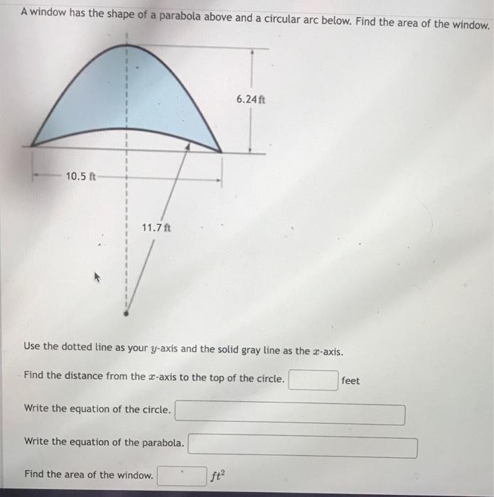 Solved A window has the shape of a parabola above and a | Chegg.com