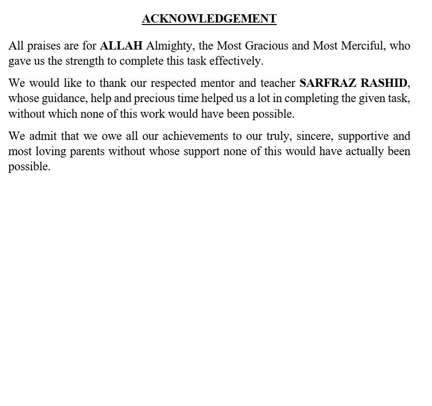 acknowledgement for thesis thanks to allah