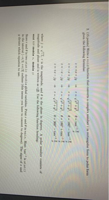 Solved 2. (15 points) Write a void function that converts a | Chegg.com