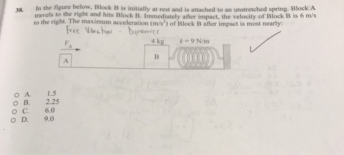 Solved 38. In the figure below, Block B is initially at rest | Chegg.com