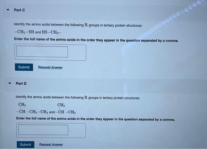 Solved Identify the amino acids between the following R | Chegg.com