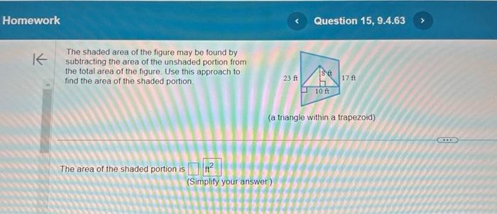 calculate the area of the shaded portion in the given figure