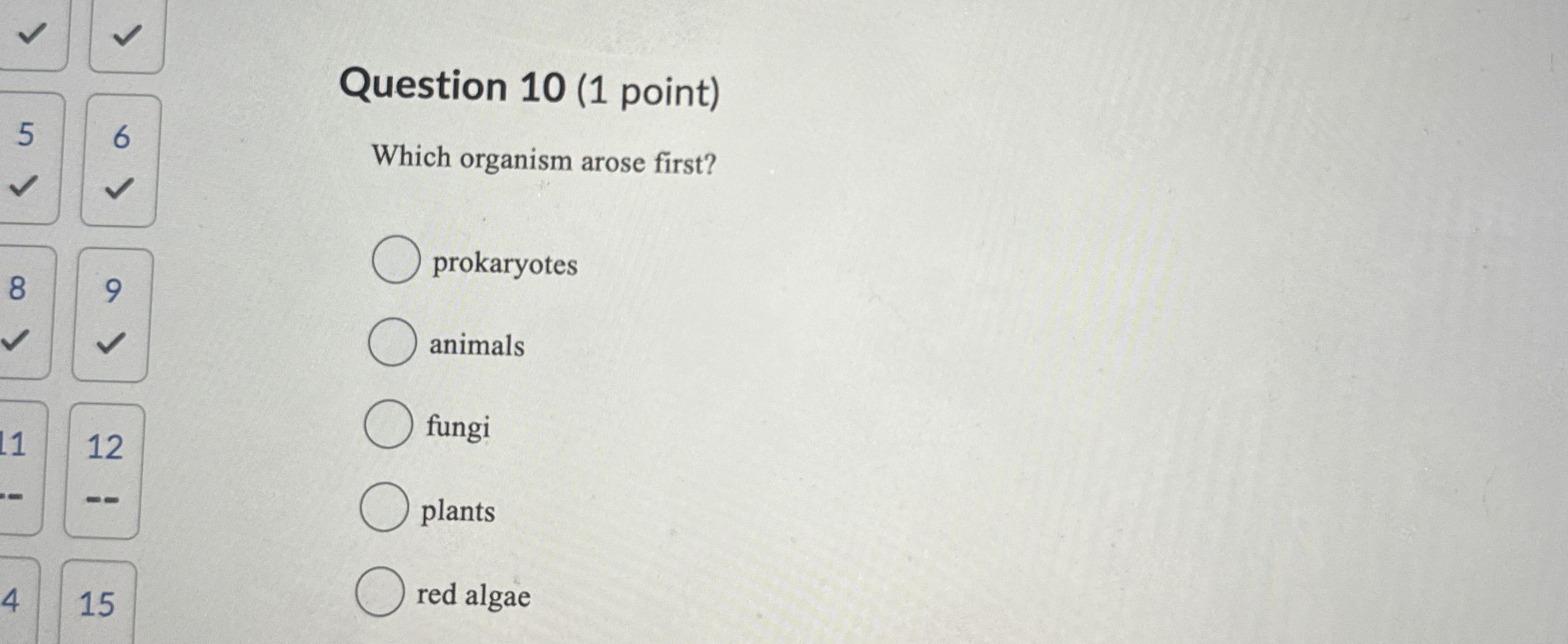 Solved Question 10 (1 ﻿point)Which organism arose