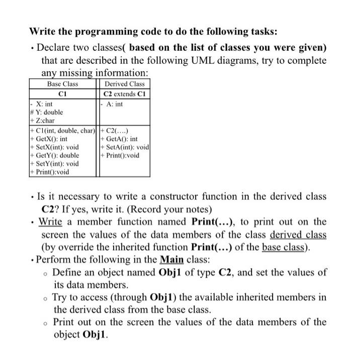 Solved Write the programming code to do the following tasks: | Chegg.com