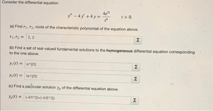 Solved Consider the differential equation 4821 y" - 4y + 4y | Chegg.com