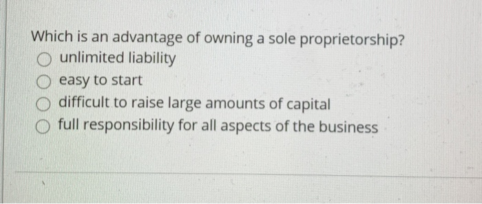 solved-which-is-an-advantage-of-owning-a-sole-chegg