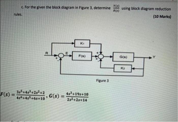 Solved c. For the given the block diagram in Figure 3, | Chegg.com