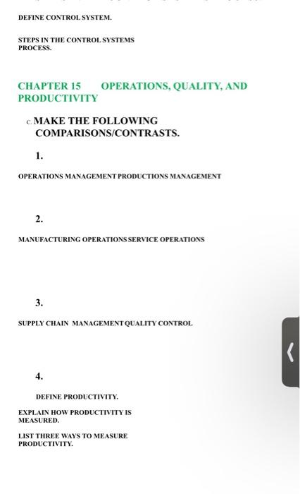Solved DEFINE CONTROL SYSTEM STEPS IN THE CONTROL SYSTEMS | Chegg.com