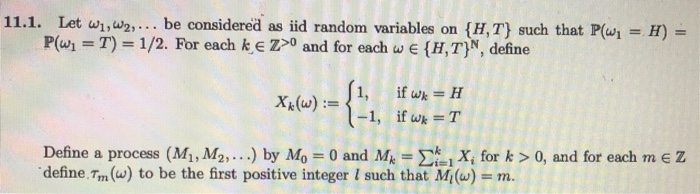 Solved 11 1 Let W1 W2 Be Considered As Iid Random V Chegg Com