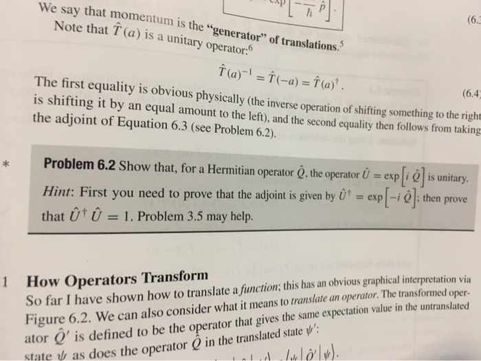 Solved We Say That Momentum Is The Generator Of M Is The Chegg Com