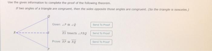 Solved Use The Given Information To Complete The Proof Of | Chegg.com