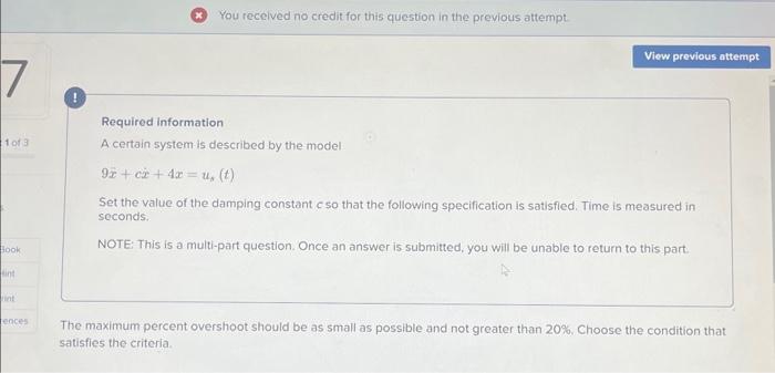 Solved Required information A certain system is described by | Chegg.com