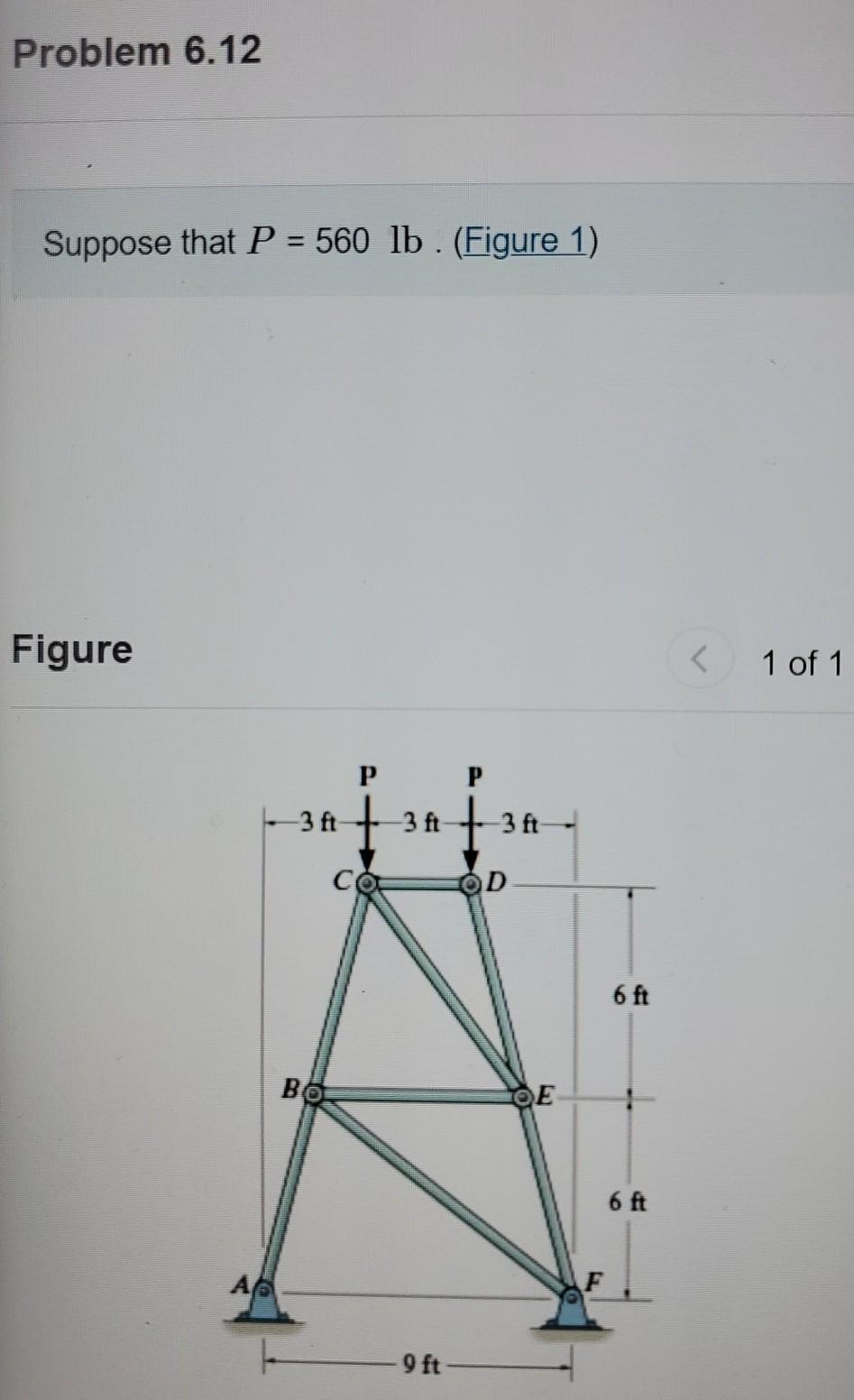 Solved Problem 6.12 Suppose That P = 560 Lb. (Figure 1) | Chegg.com