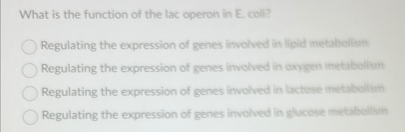 Solved What is the function of the lac operon in E. | Chegg.com