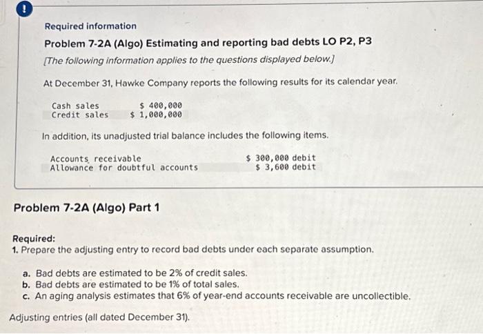 Solved Required: 1. Prepare the adjusting entry to record | Chegg.com