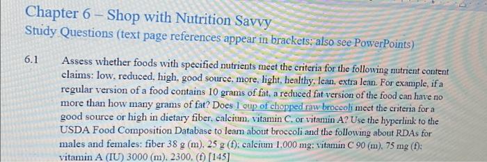 chapter 6 case study nutrition