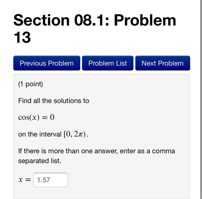 Solved Section 08.1: Problem 13 Previous Problem Problem | Chegg.com