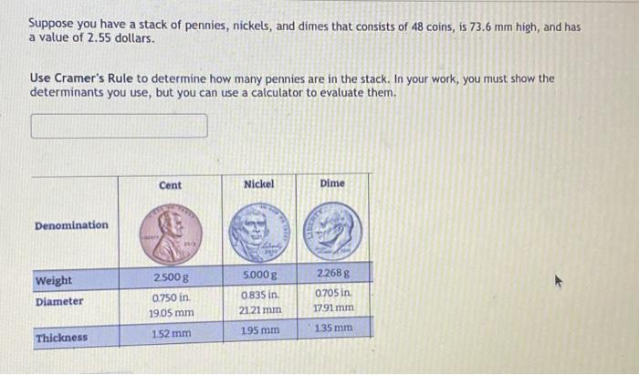 Solved Suppose you have a stack of pennies, nickels, and | Chegg.com