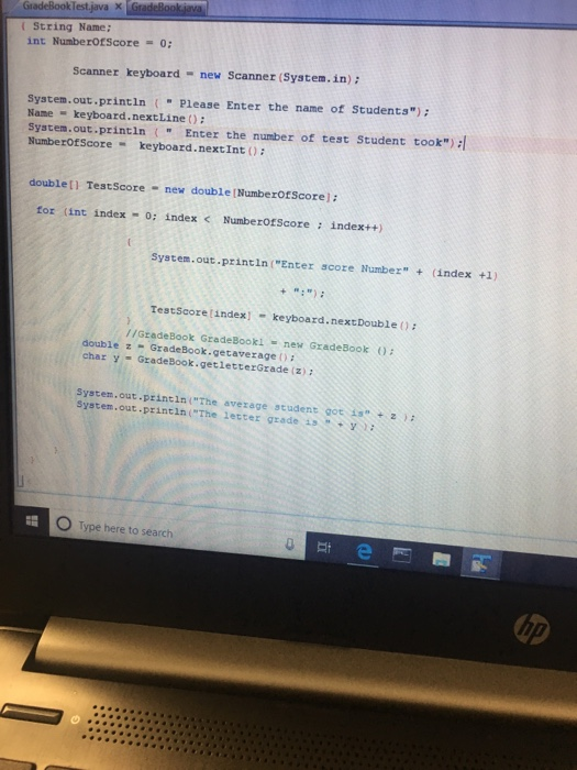 Solved Help Window GadeBookles GradeBook.java x public class | Chegg.com