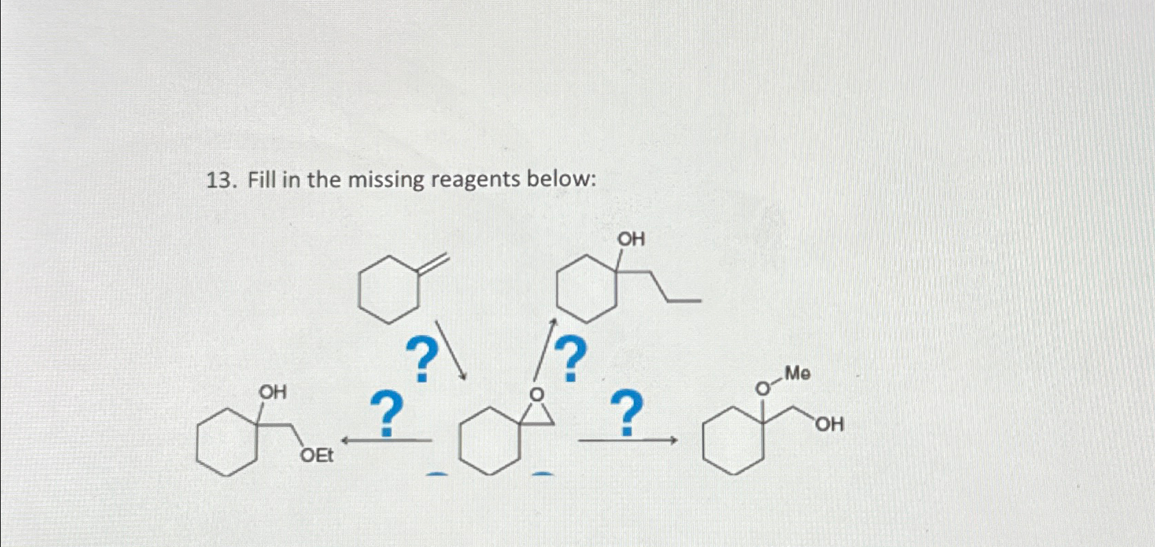 Solved Fill in the missing reagents below: | Chegg.com