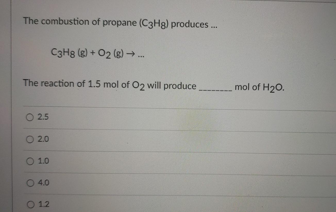 Solved The combustion of propane (C3H8) produces ... C3H8 | Chegg.com