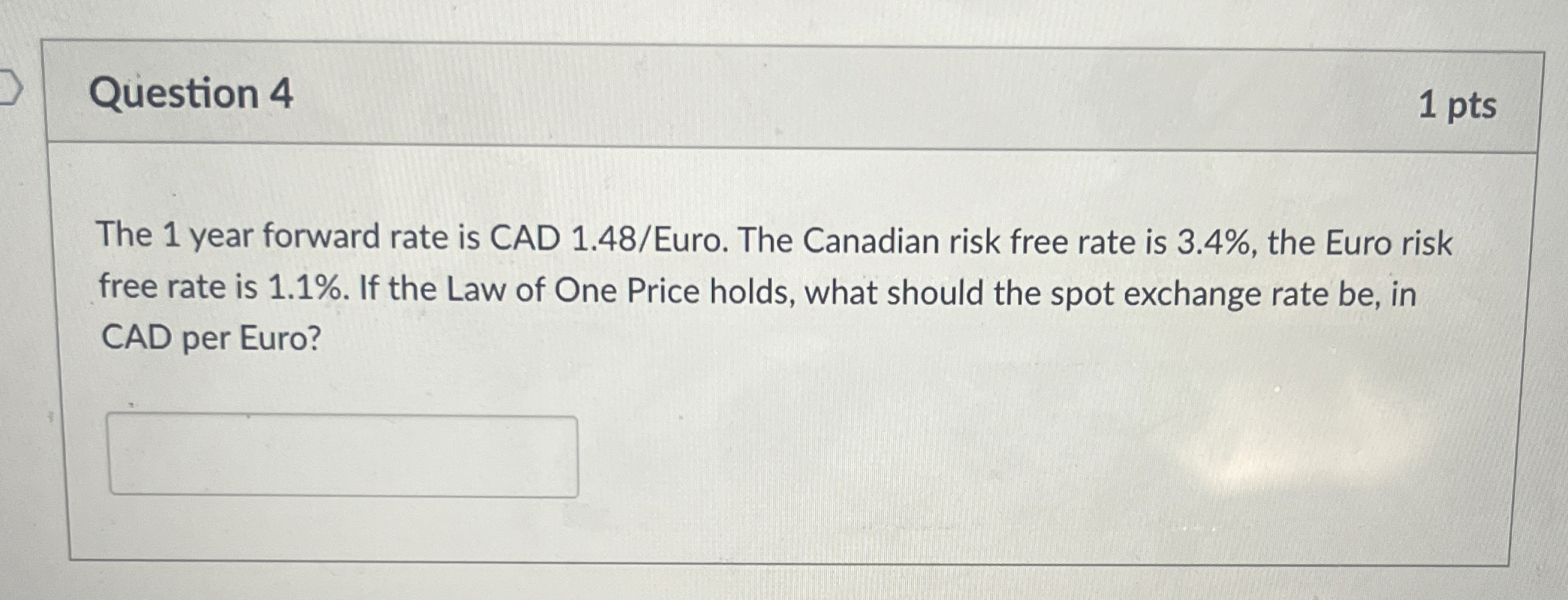 Question 41 ﻿ptsThe 1 ﻿year forward rate is CAD | Chegg.com