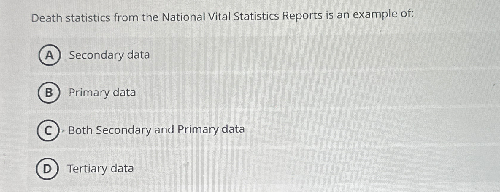 Solved Death Statistics From The National Vital Statistics | Chegg.com