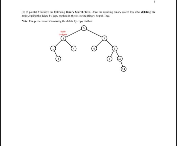 Solved 2. (30 points) Binary Search Tree, and AVL tree | Chegg.com