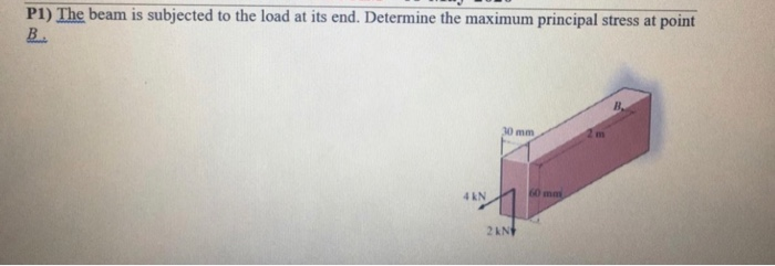 Solved P1) The beam is subjected to the load at its end. | Chegg.com