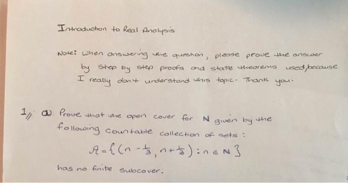 Solved Introduction to Real Analysis Note: when answering | Chegg.com