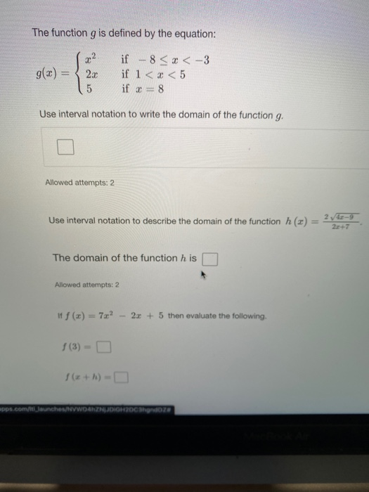 Solved The function g is defined by the equation: g(x) = { | Chegg.com