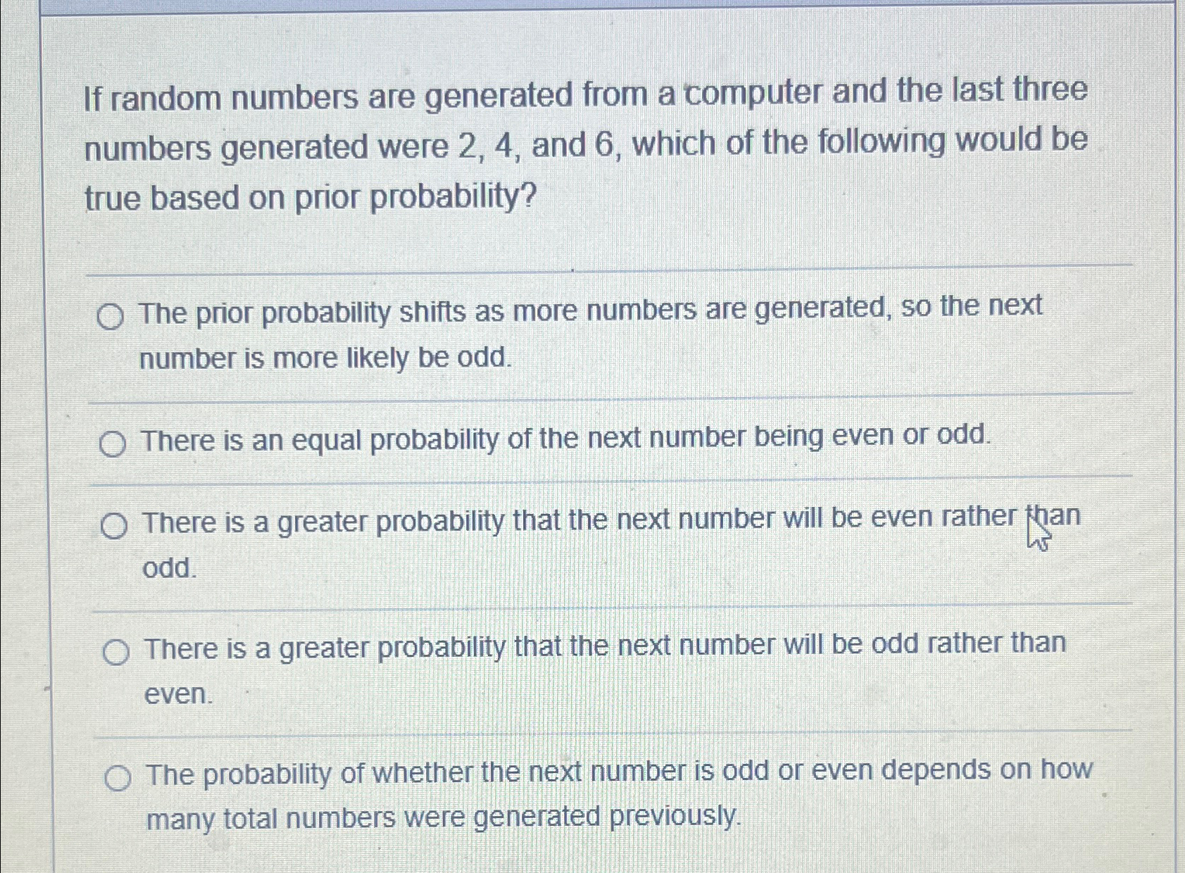 Solved If random numbers are generated from a computer and | Chegg.com
