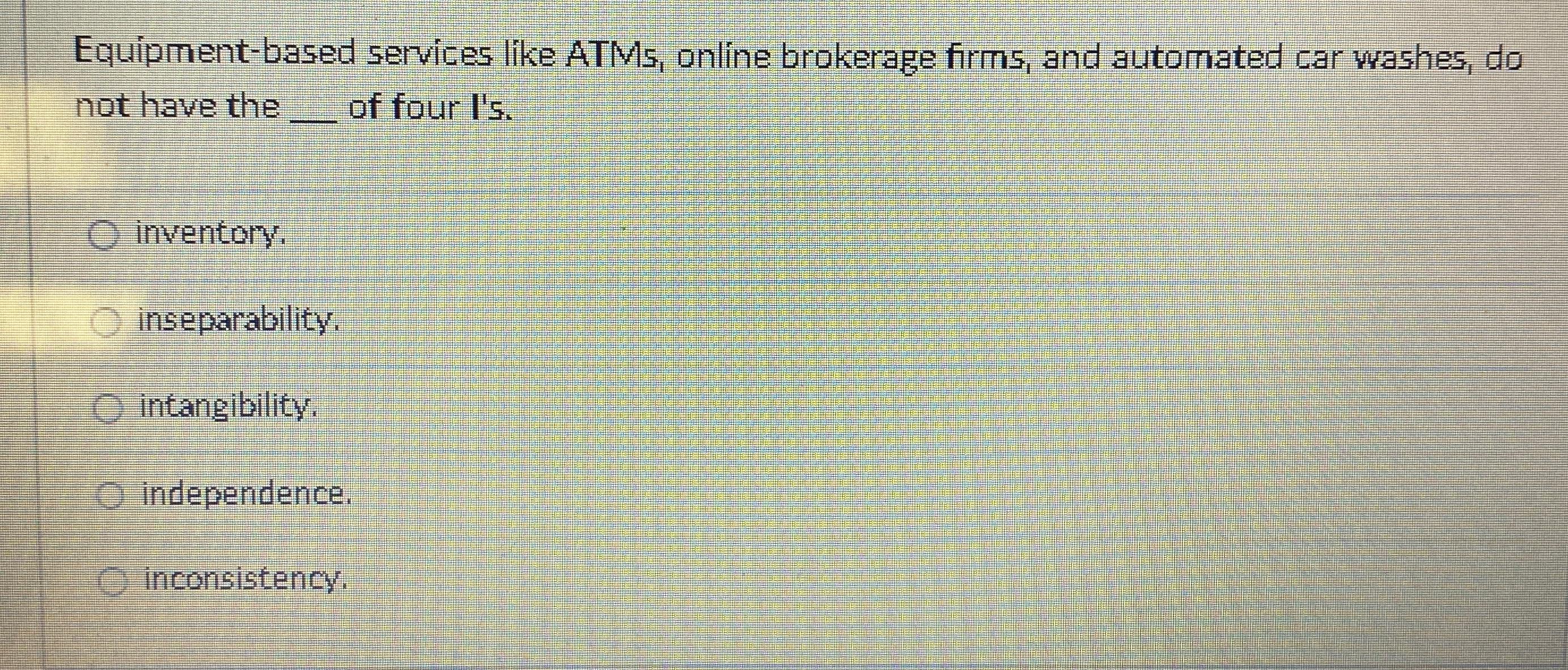 Solved Equipmentbased services like ATMs, online brokerage