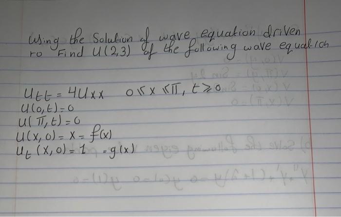 Solved Wing the Solution Find u (23) of the following wave | Chegg.com