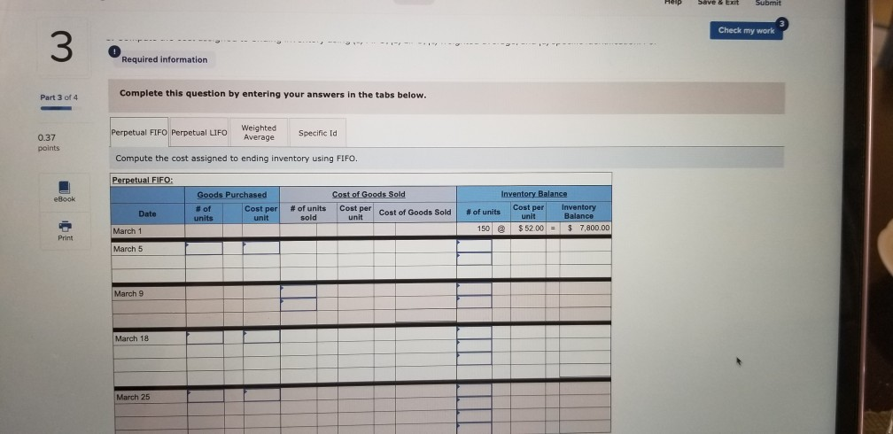 Solved Chap 6 - HW a Saved Help Save & Exit Submit Check my | Chegg.com