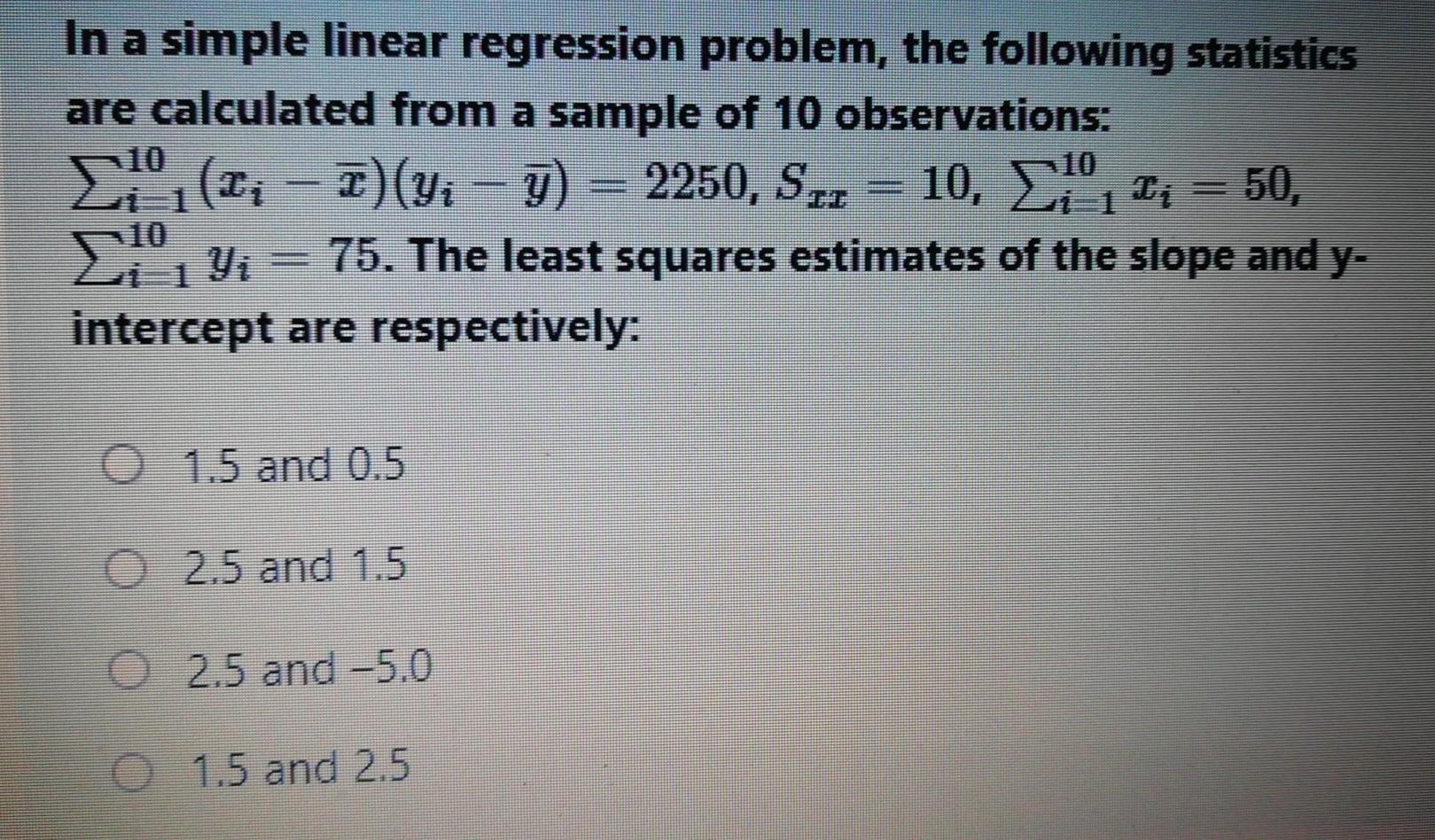 Solved In a simple linear regression problem, the following | Chegg.com