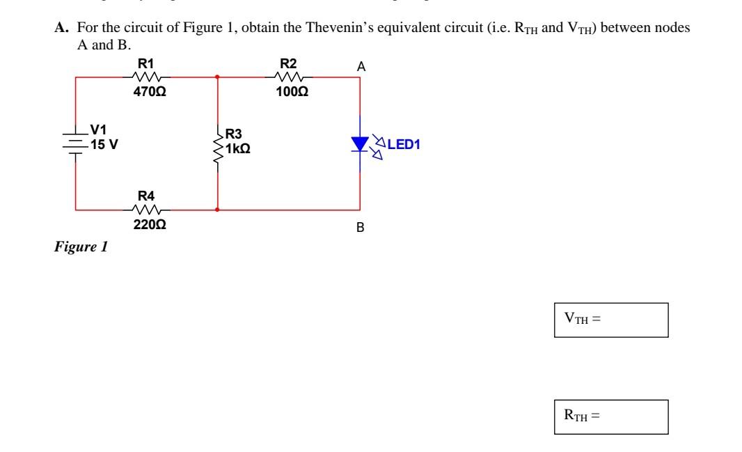 Solved A. For the circuit of Figure 1, obtain the Thevenin's | Chegg.com