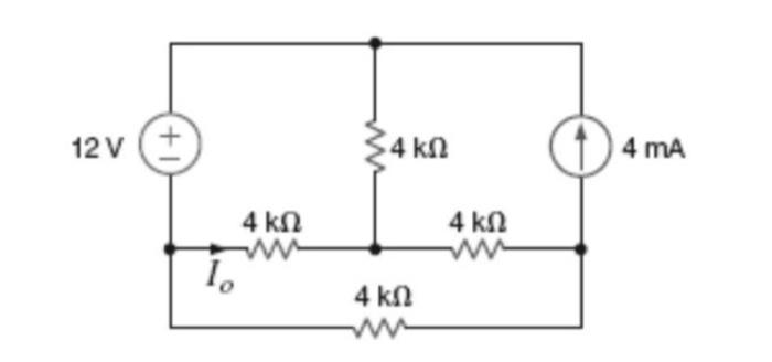 Solved Calculate the value of the current I0 on the circuit | Chegg.com