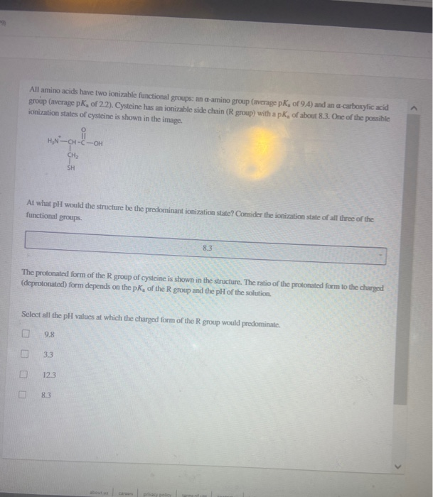 Solved All amino acids have two ionizable functional groups