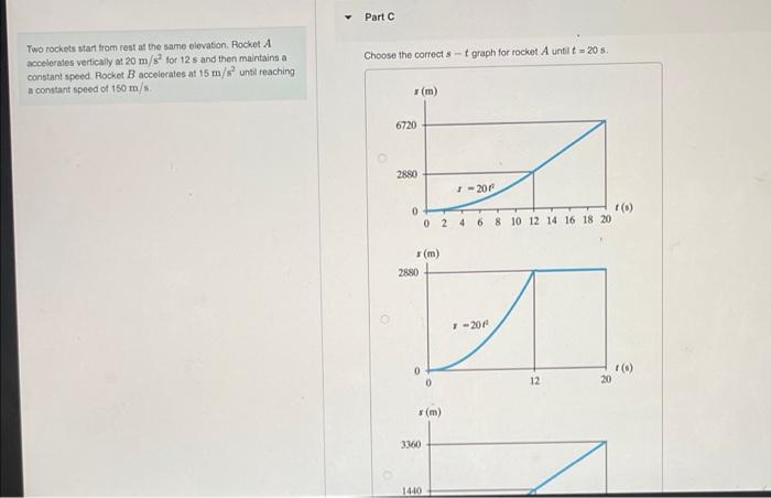 Solved Choose the correct at graph for rocket A until -20% | Chegg.com