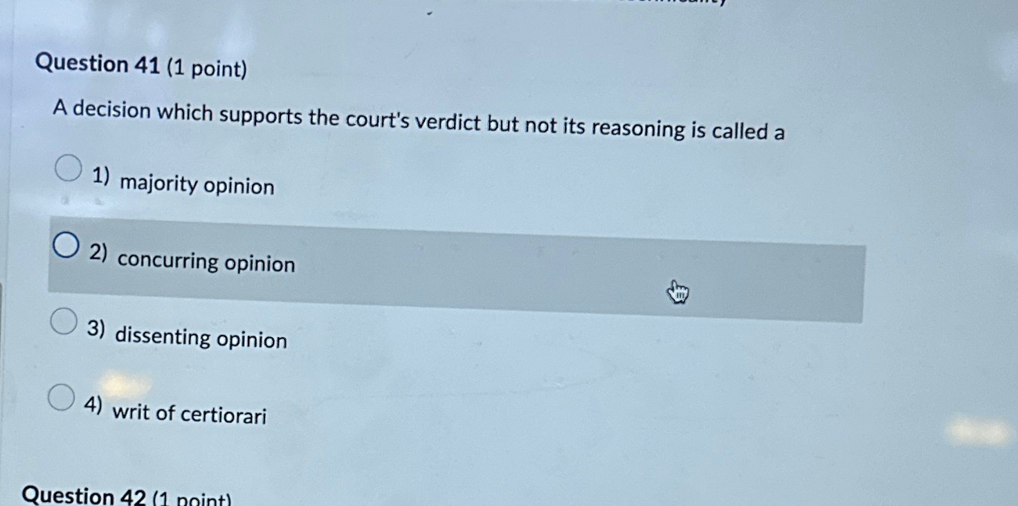 Solved Question 41 (1 ﻿point)A decision which supports the | Chegg.com
