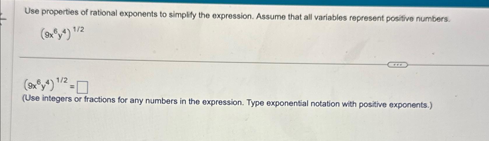 Solved Use properties of rational exponents to simplify the | Chegg.com