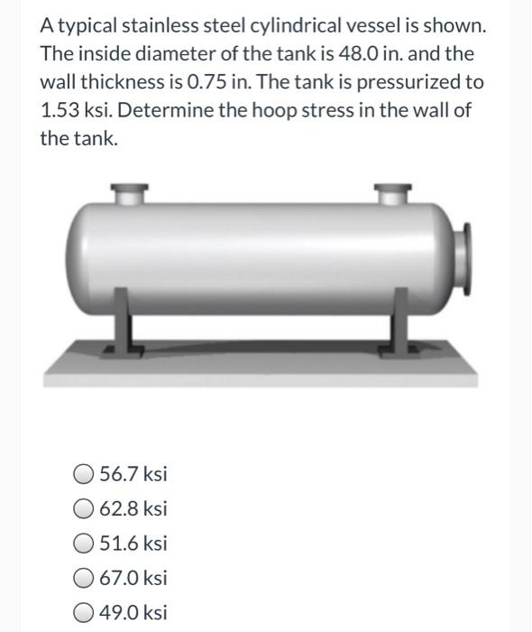 Solved A closed cylindrical tank containing a pressurized