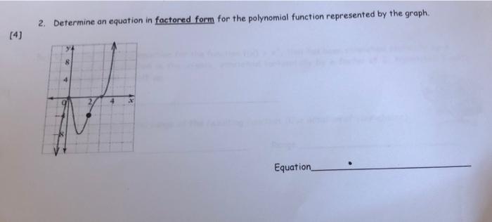 Solved 2. Determine an equation in factored form for the | Chegg.com